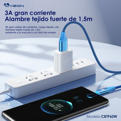 CDMX-Cable USB Tipo C De Alta Velocidad CBTP60W