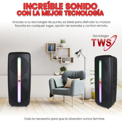 BOCINA PORTATIL CON MICROFONO Y LUZ L282