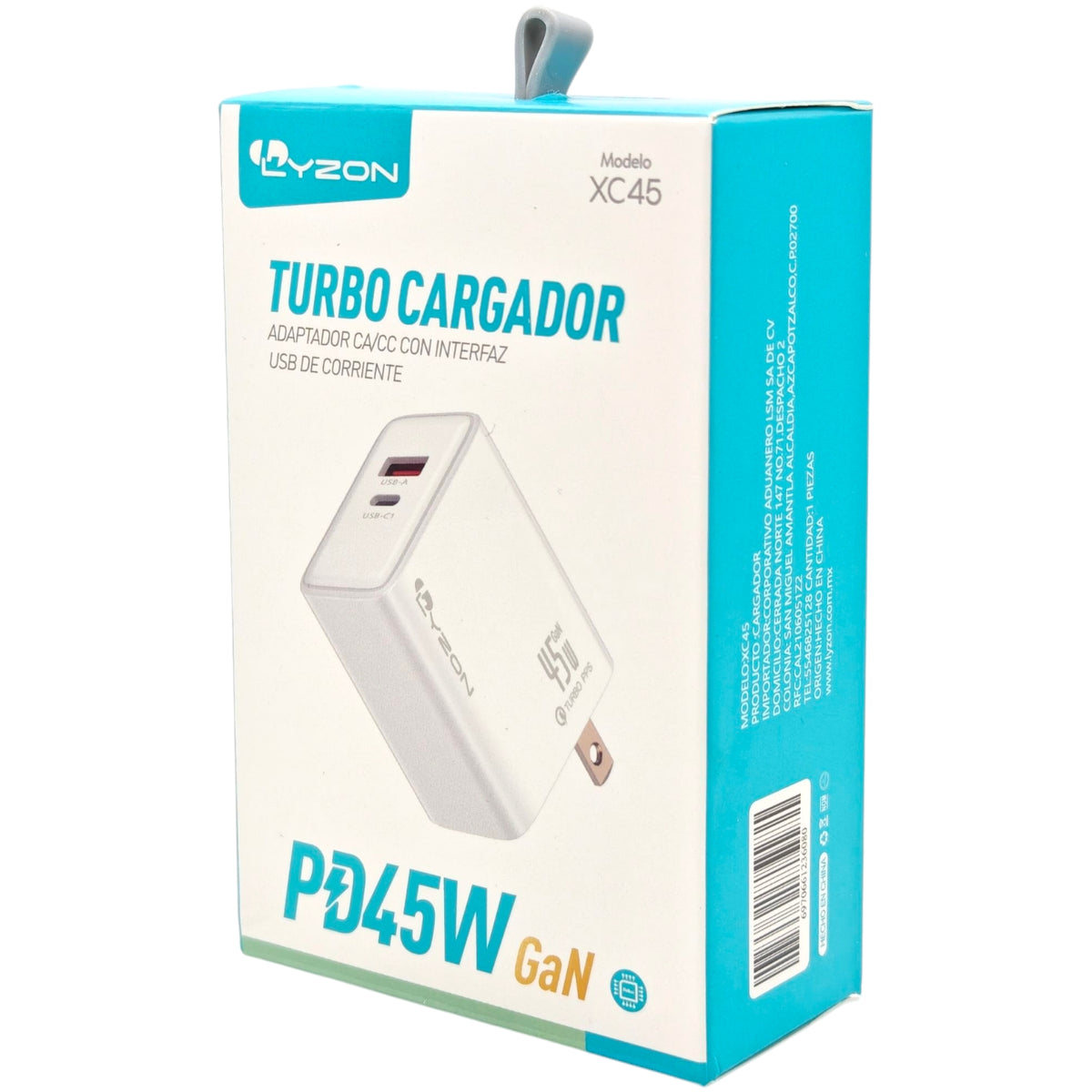 Cubo Cargador Turbo De 45W LYZON