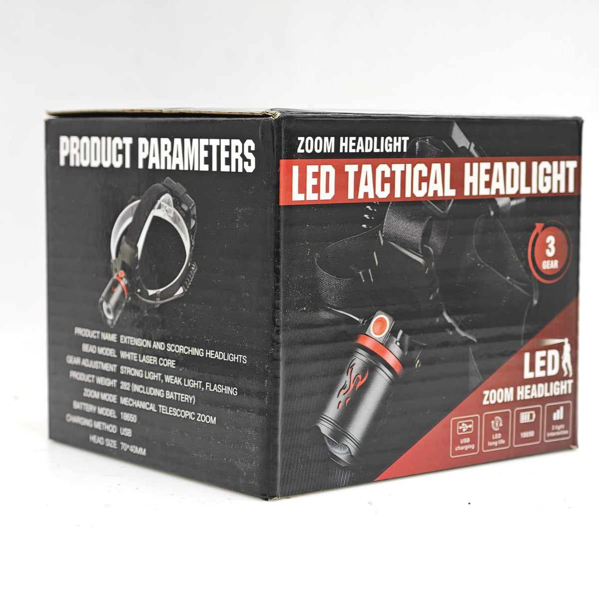 LAMPARA TACTICA LED ZOOM HEADLIGHT LJK DT-808-539