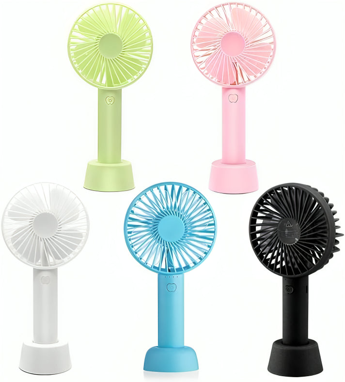 VENTILADOR DE MANO CON BASE Y PILA   FS-1106